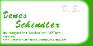 denes schindler business card